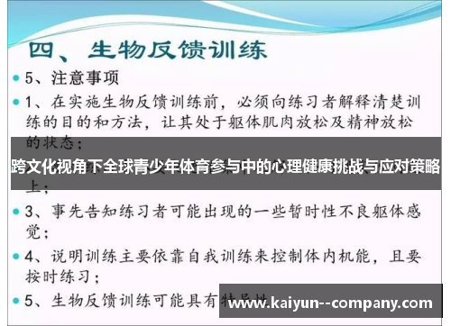 跨文化视角下全球青少年体育参与中的心理健康挑战与应对策略 跨文化视角下全球青少年体育参与中的心理健康挑战与应对策略